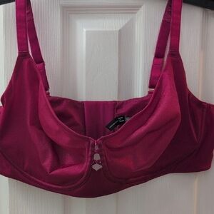 Elegant Women's Satin Bra in Rich Pink